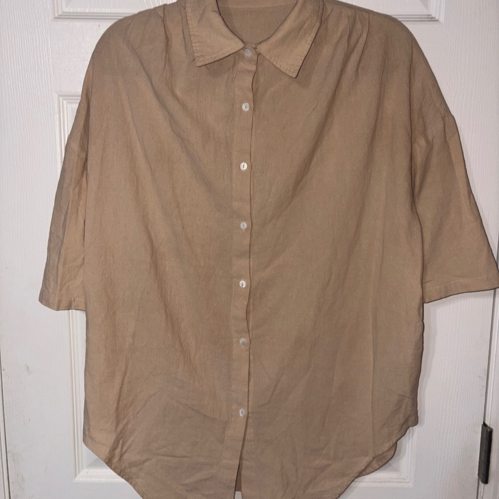 TAN BEACH COVER UP SET